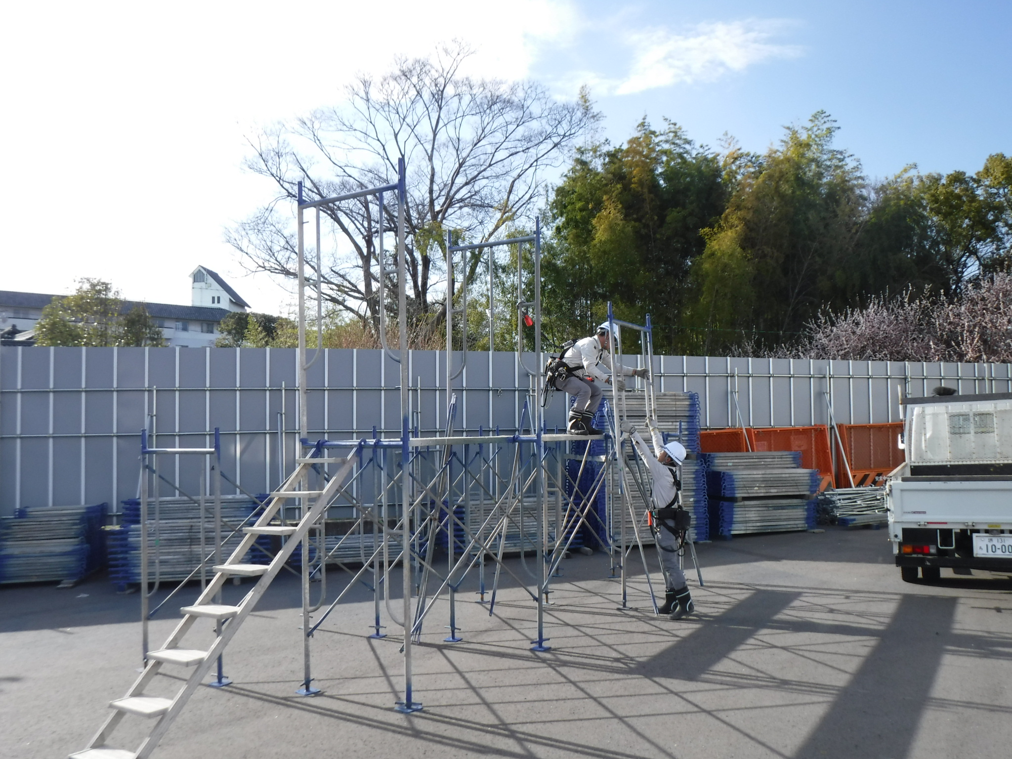 実習生足場組立練習